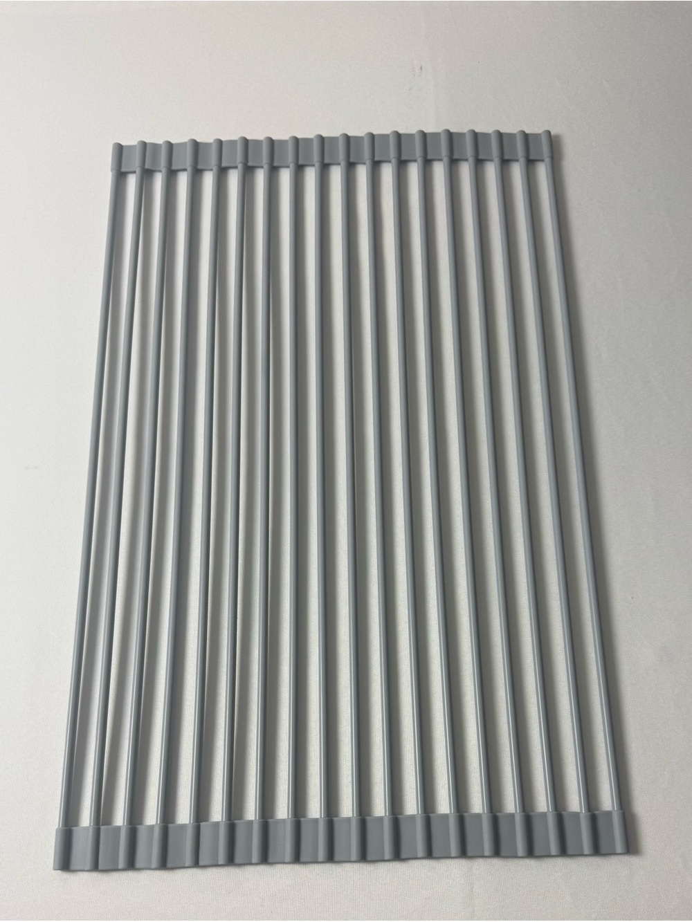Roll Up Over Sink Dish Drying Rack Gray Silicone Non-Slip Heat Resistant - Picture 9 of 10